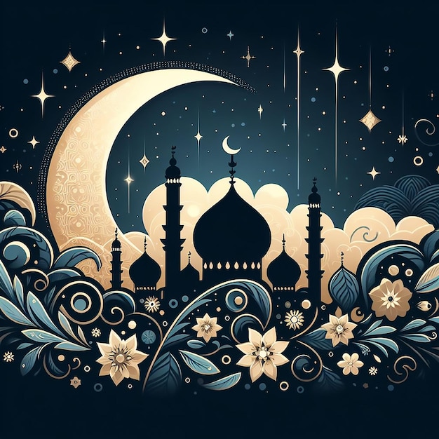 Arabic style artistic Eid Mubarak background