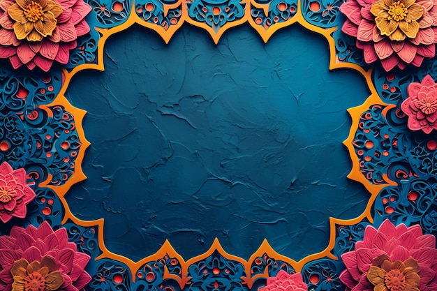 Arabic style frame with 3D pattern