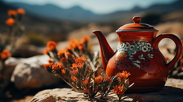 Foto teiera araba caffè arabo tè marocchino ewer deserto arabo lampada araba