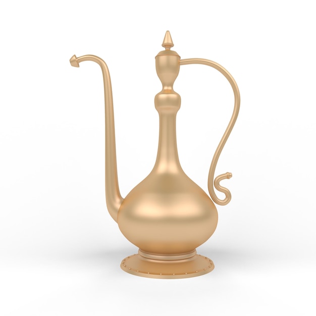 Arabic Teapot Right View In White Background