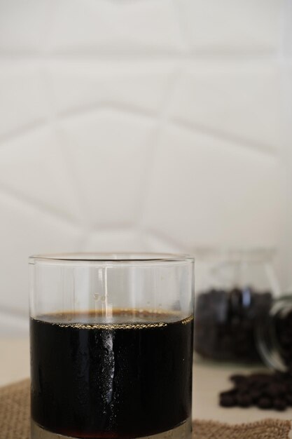 Photo arabica coffee is served on the table