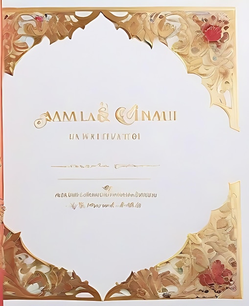 Arabicstyle Wedding Invitation Card Design