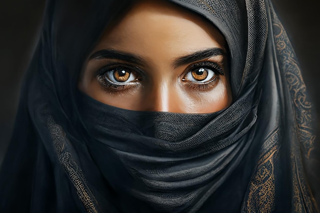 Arabisch meisje in een niqab khimara