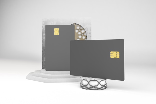 Arabische creditcard rechterkant op witte achtergrond