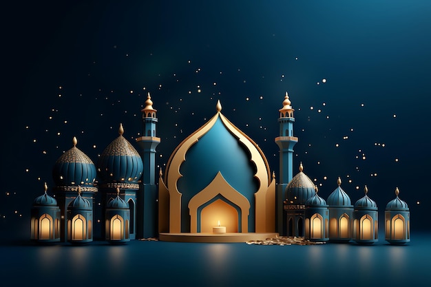 Arabische Eid Mubarak wensen begroeting achtergrond met islamitische decoratie
