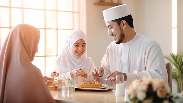 Arabische gelukkige familie levensstijl momenten thuis