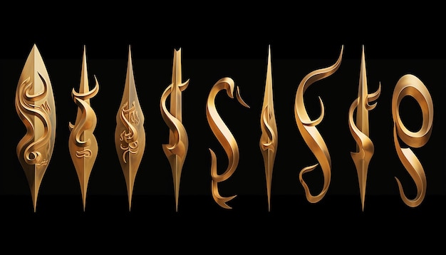 arabische kalligraphiebuchstaben in gold