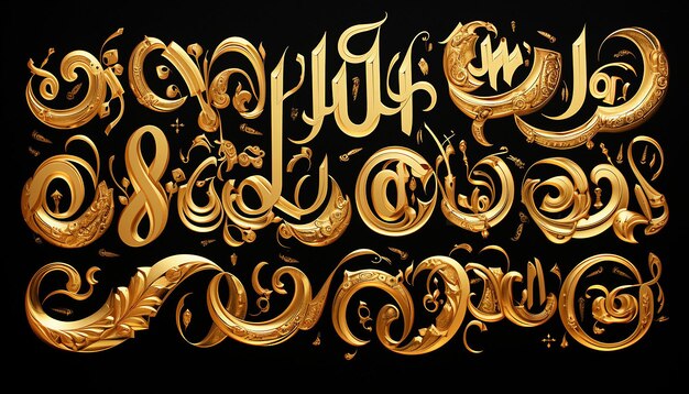 Photo arabische kalligraphiebuchstaben in gold