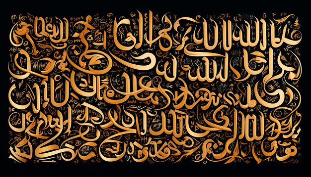 arabische kalligraphiebuchstaben in gold