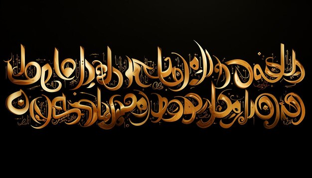 arabische kalligraphiebuchstaben in gold