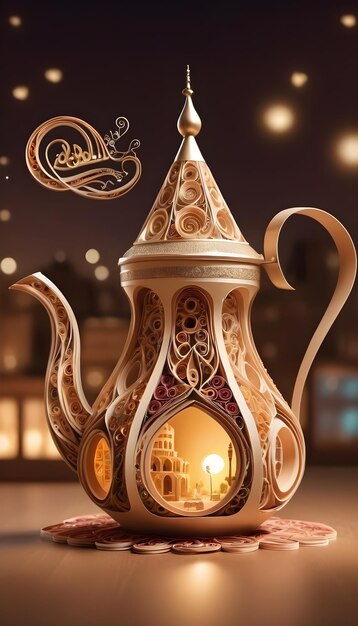 Arabische koffiepot quilling