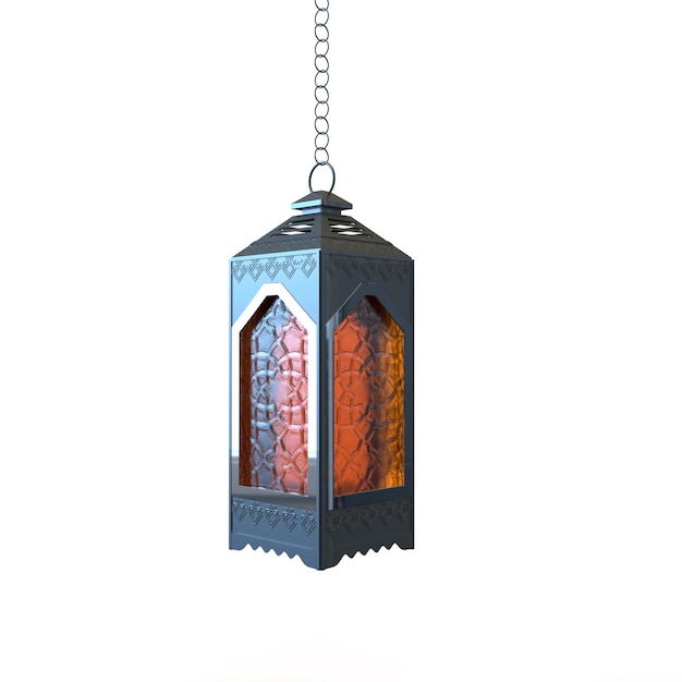 Arabische lampen, gouden lantaarns met arabisch ornament, ring, 3d-rendering