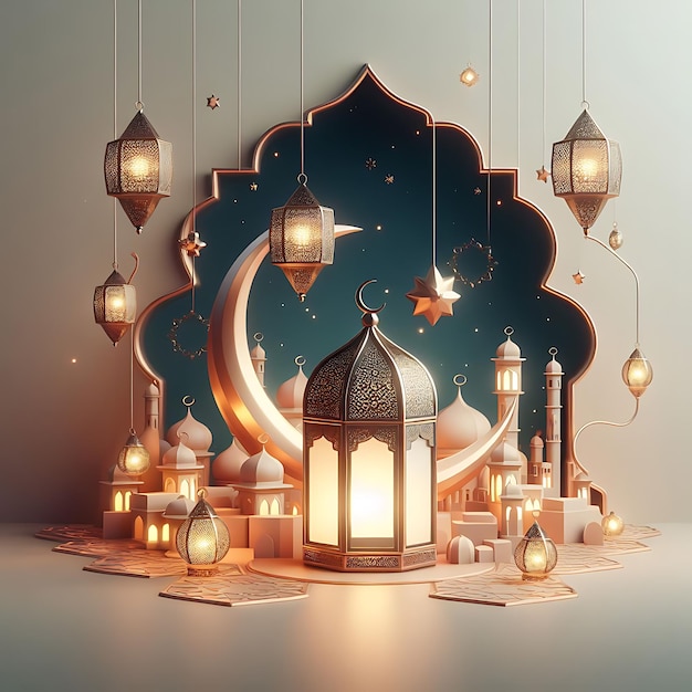 Arabische lantaarn van ramadan kareem viering achtergrond