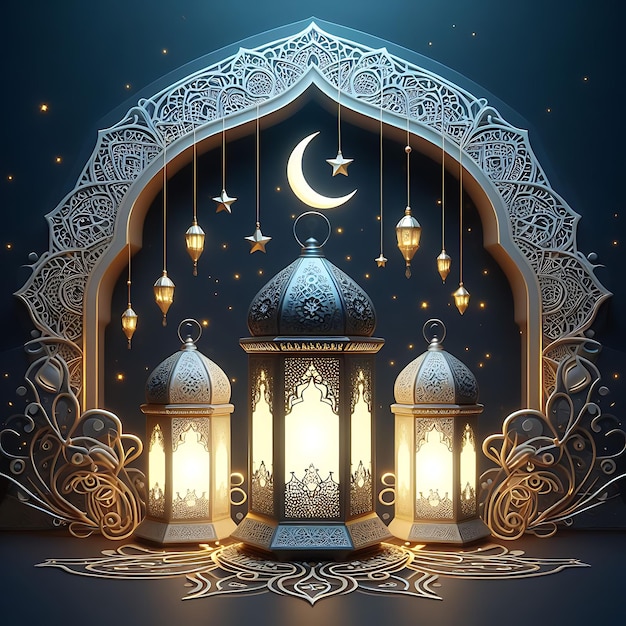Arabische lantaarn van ramadan viering achtergrond