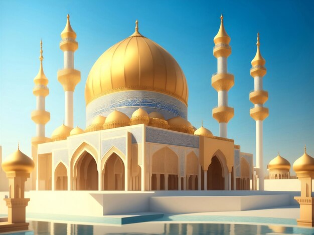 Arabische moskee Islamitische architectuur Generatieve AI Illustratie