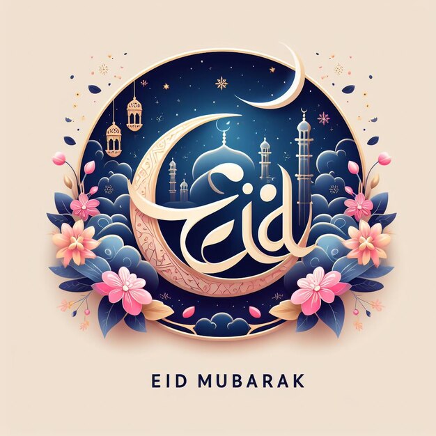 Arabische stijl artistieke Eid Mubarak achtergrond