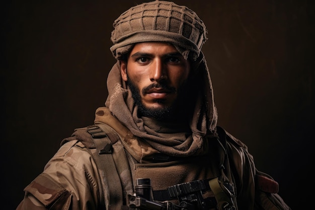 アラブイスラエル戦争のアラブ兵士の肖像画