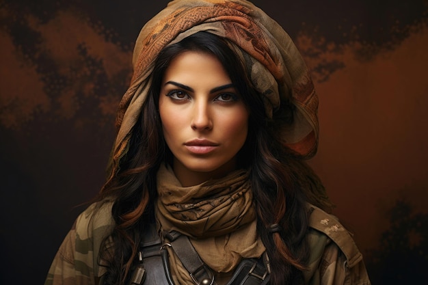 Photo arabisraeli war portrait of an arab woman soldier