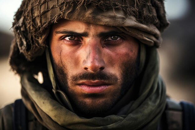 ArabIsraeli war portrait of an Israeli soldier