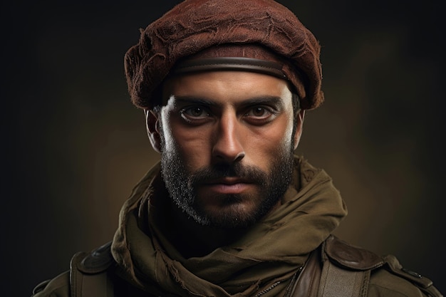 Фото Арабизраильский военный портрет арабского солдата