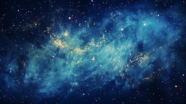Arafed afbeelding van een blauw en geel sterrenstelsel met generatieve ai sterren