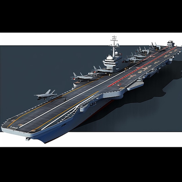 Photo arafed aircraft carrier with fighter jets on the deck generative ai