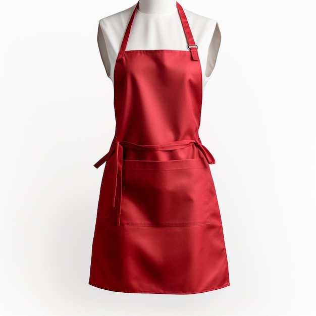 Arafed apron on a mannequin with a red apron generative ai