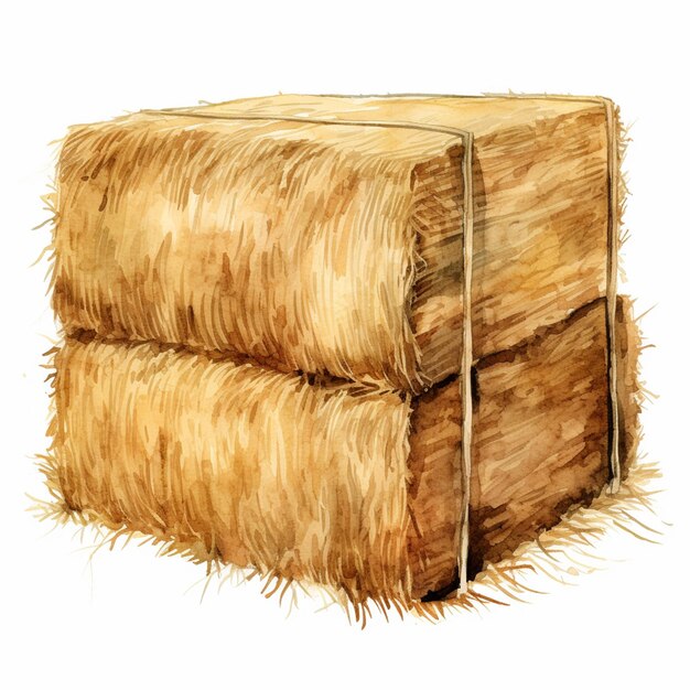 Photo arafed bale of hay on a white background with a brown color generative ai