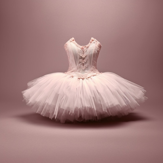 Foto arafed beeld van een ballerina in een witte tutu op een roze achtergrond generatieve ai