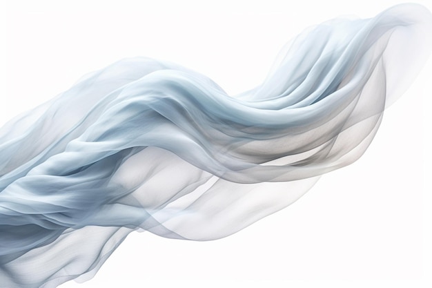 Arafed beeld van een blauw-witte stof blazen in de wind generatieve ai