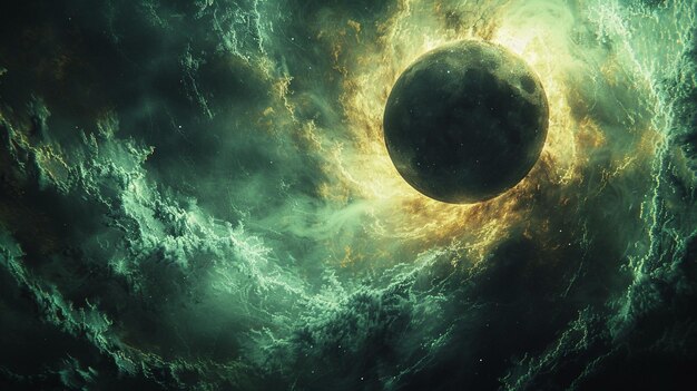 Arafed beeld van een zwart gat in de lucht met een helder licht generatieve ai
