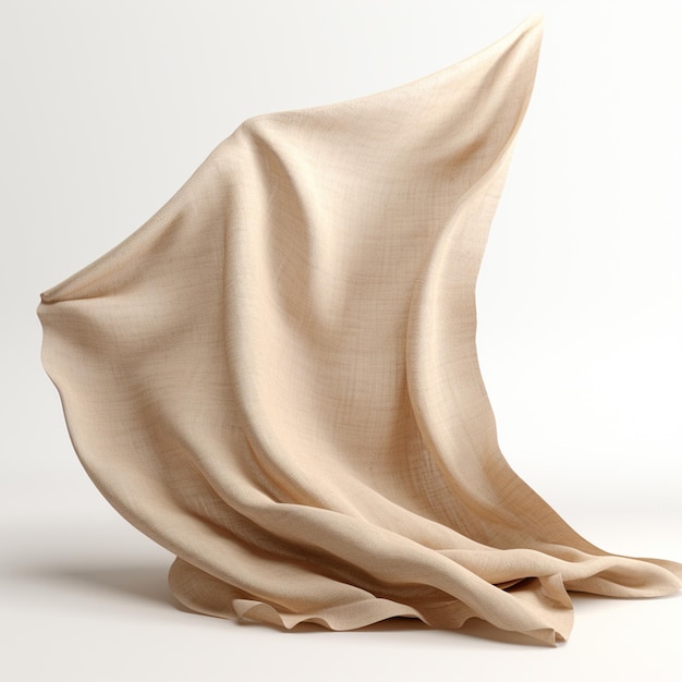 Arafed beige fabric on a white background with a white background generative ai