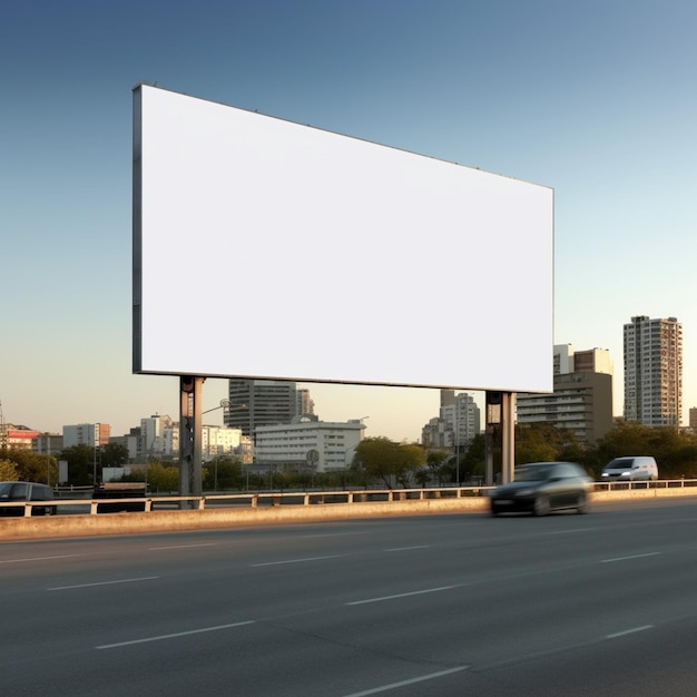 Arafed billboard on a highway with cars passing by generative ai