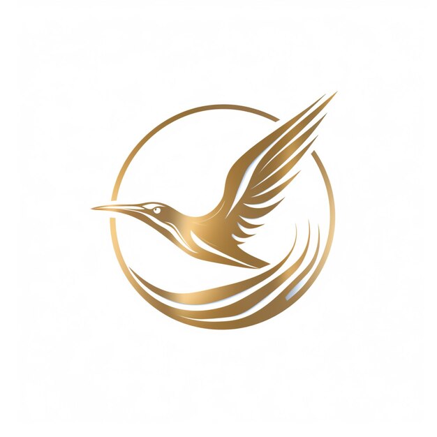 Photo arafed bird flying in a circle with a golden color generative ai