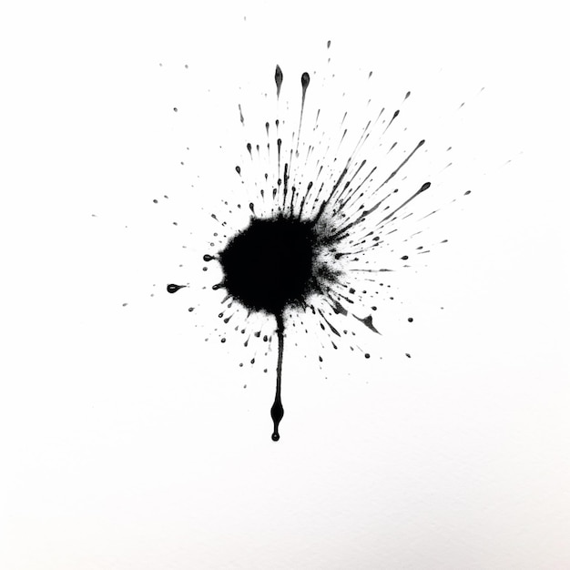 arafed black ink splatter on a white background generative ai