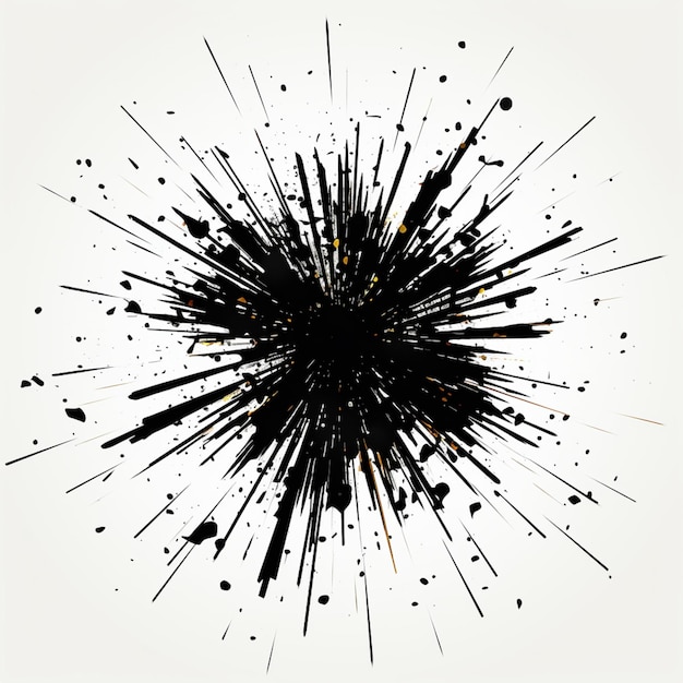 arafed black and white image of a burst of paint generative ai