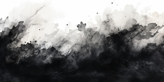 Arafed black and white painting of a black and white background generative ai