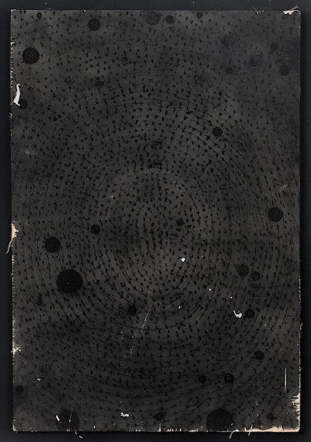 Foto fotografia in bianco e nero di un oggetto circolare con fori generativi ai
