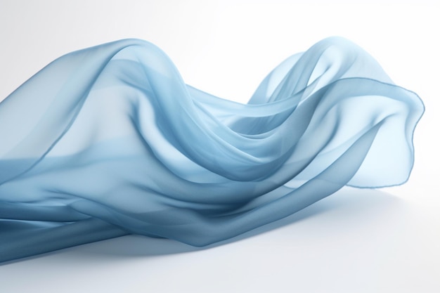 Arafed blue fabric on a white surface with a white background generative ai