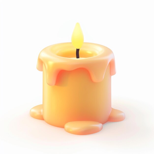 Photo arafed candle with a melting candle on a white background generative ai