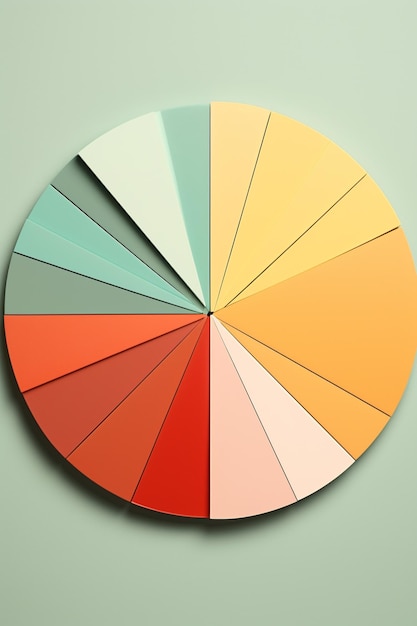 Arafed circular clock with a multicolored circle on a green wall AI Generative