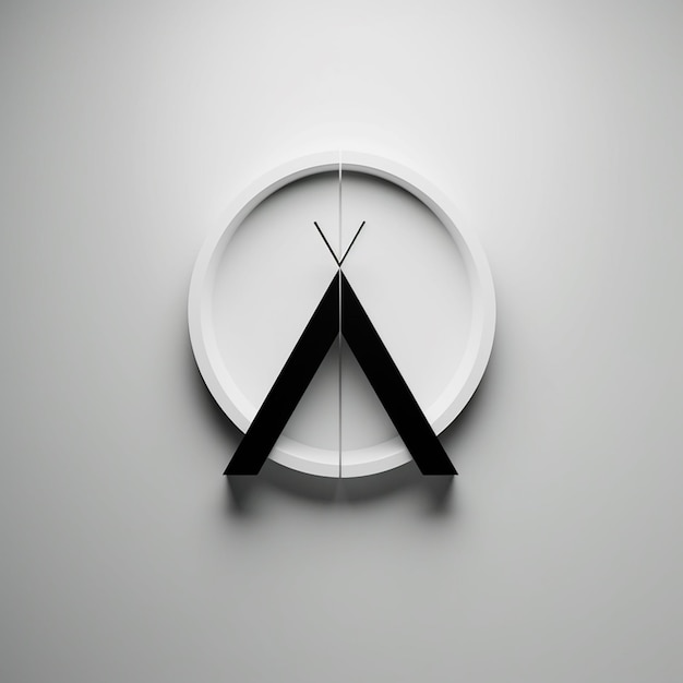 Photo arafed clock with a black triangle on a white plate generative ai