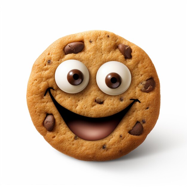 arafed cookie with eyes and googly eyes on a white surface generative ai