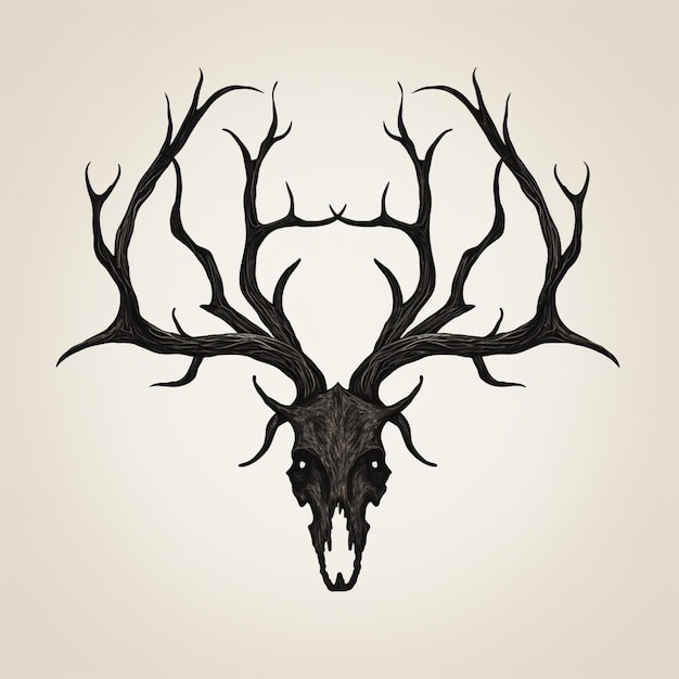 Photo arafed deer skull with antlers on a white background generative ai