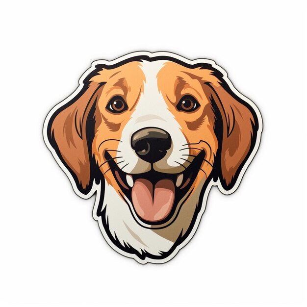 arafed dog with a big smile on a white background generative ai