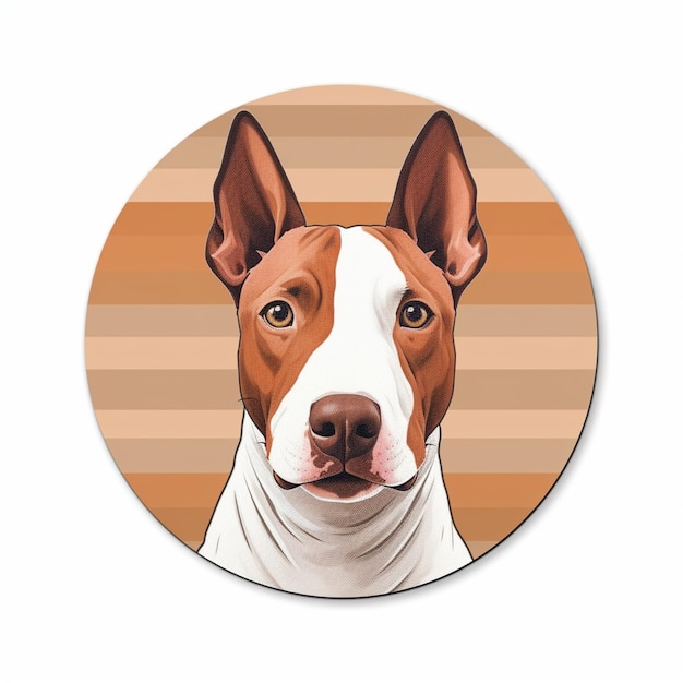 Photo arafed dog with a brown and white face on a brown and white background generative ai