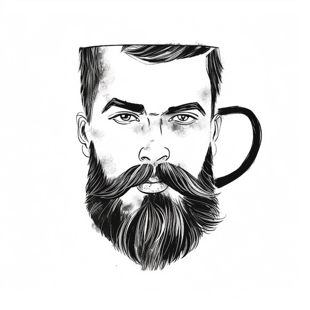 Beard Illustration Drawing Engraving Ink Line Art Vector Stock Illustration   Download Image Now  iStock