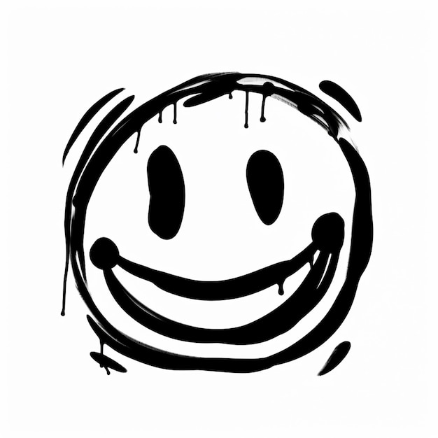 arafed drawing of a smiley face with dripping paint generative ai