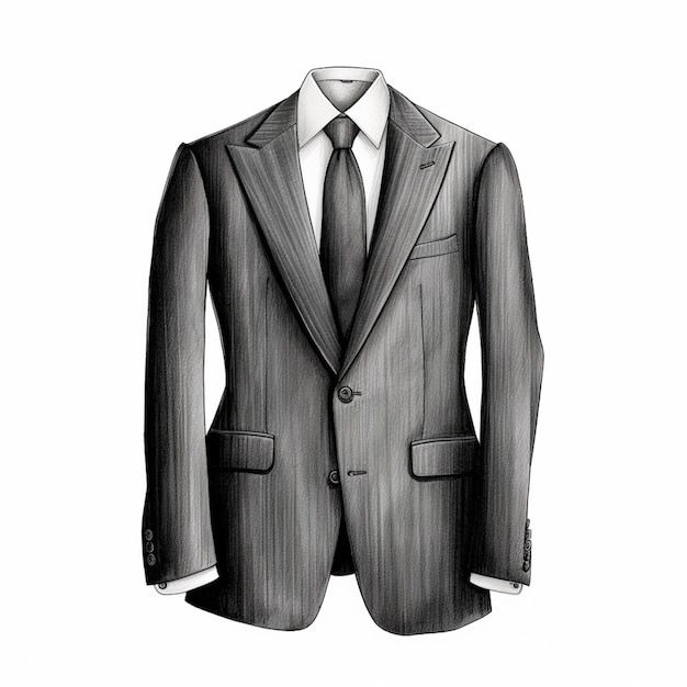 arafed drawing of a suit and tie on a hanger generative ai