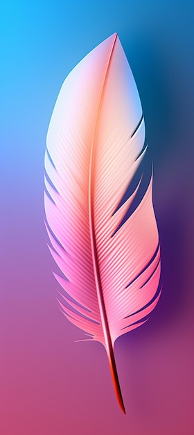 arafed feather feather on a blue and pink background generative ai